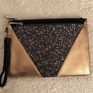 Sparkly Gold and Black Wristlet
